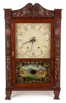 Mark Leavenworth & Co., Waterbury, CT. Carved Shelf Clock