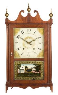 Ephraim Downes Pillar & Scroll Shelf Clock
