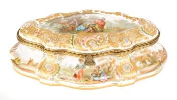 Meissen Type Porcelain Decorated Box