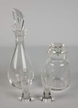 Group of Steuben Crystal Decanters & Glasses