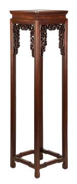 Chinese Carved Hardwood Tall Stand