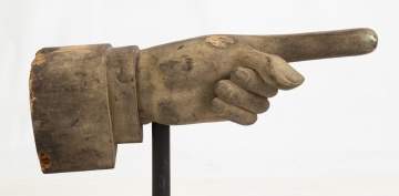 19th Century Carved Folk Art Pointing Hand