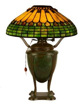 Tiffany Studios, New York, Jewel & Feather Table Lamp