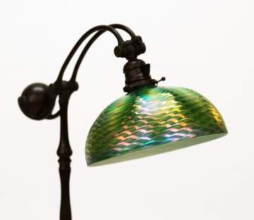 Tiffany Studios, New York, Counter Balance Floor Lamp with Damascene Shade
