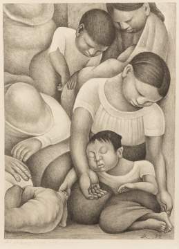 Diego Rivera (American, 1886-1957) "El sueño (La noche de los pobres)" / Sleep (The night of the poor)