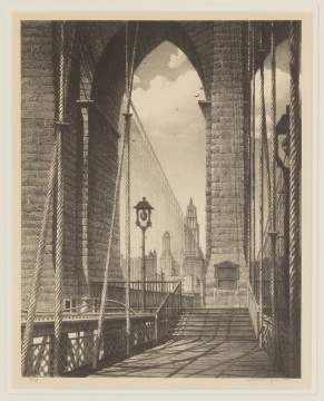Stow Wengenroth (American, 1906-1978) "High Arches Brooklyn Bridge"