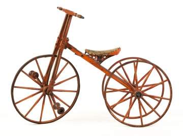 19th Century Wood and Iron Child's Tricycle