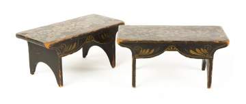 Pair Early 19th Century American Cricket Benches