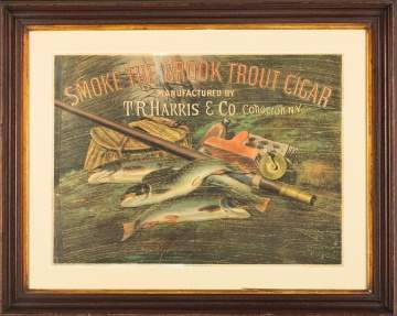 Currier & Ives "Smoke the Brook Trout Cigar" Sign