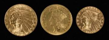 Group of American Indian Head Gold Coins