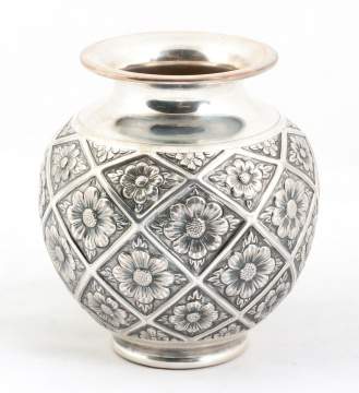 Peruvian Sterling Silver Floral Vase