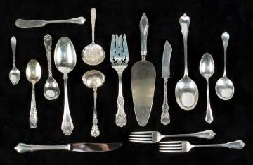 Group of Wallace, Theodore B. Starr, Repousse  Sterling Silver Flatware