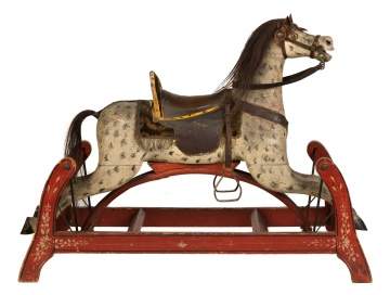 Carved & Painted Dapple Grey Rocking Horse