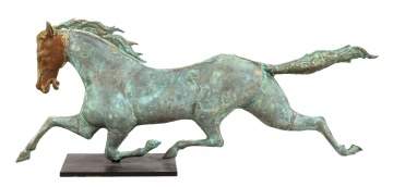 19th Century Copper Running Horse Weather Vain