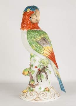 Monumental German Porcelain Parrot