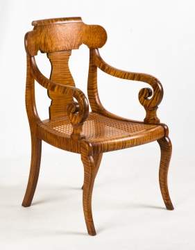 American Classical Tiger Maple Arm Chair