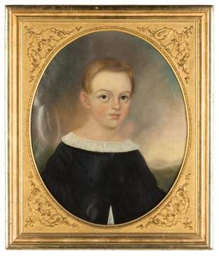 19th Century Portrait Painting of a Young Boy