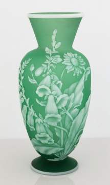 Thomas Webb Cameo Vase with Flowers