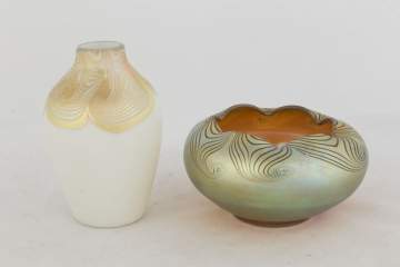 Two Steuben Decorated Aurene Vases