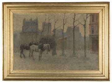 Paul Cornoyer (American, 1864-1923) Parisian Street Scene