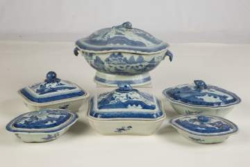 Group of Chinese Export Canton Covered Serving Pieces