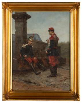 Étienne-Prosper Berne-Bellecour (French 1938-1910) Painting of Soldiers