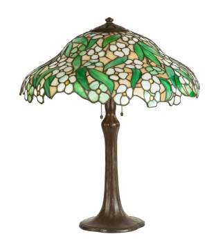 Handel Signed Base and Shade Leaded Table Lamp