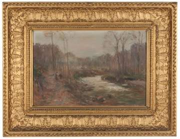 James Cantwell (American 1856-1926) Landscape with a Stream