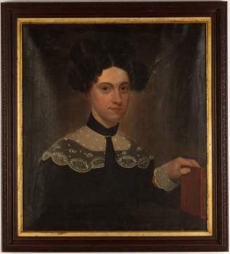 Portrait of Young Lady Holding Red Book