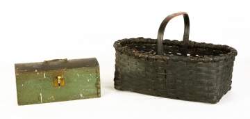 Pine Box and Painted Basket 