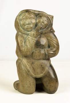 Kabaroak Inuit Sculpture, "Mother and Child"