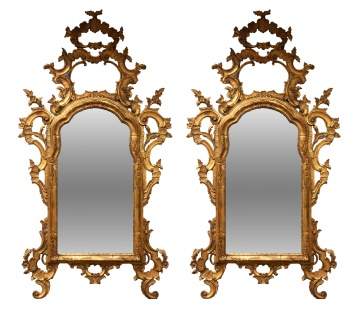 Pair of 18th Century Italian Giltwood Pier-Mirrors