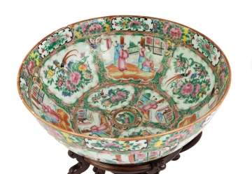 Chines Export Rose Medallion Punch Bowl
