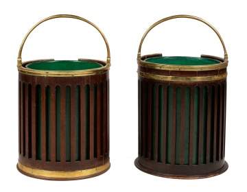 Two George III Brass Bound Mahogany Buckets