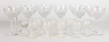 Circa 1800 Cut and Engraved Glass Tableware