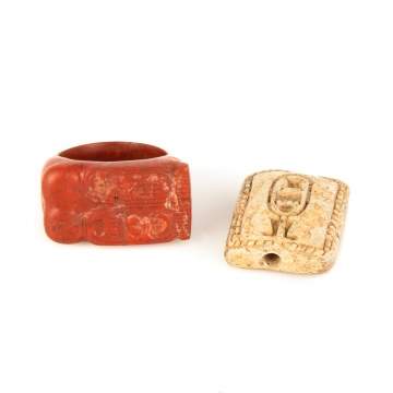 Egyptian Jasper Ring and Faience