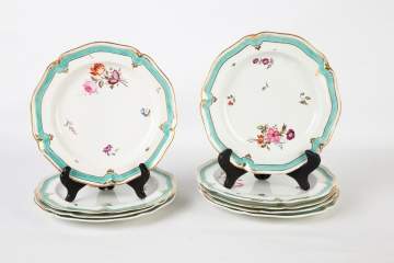 Set of Nine Darby Hand Painted Porcelain Plates