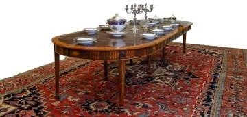 English Hepplewhite Inlaid Accordion Dining Table