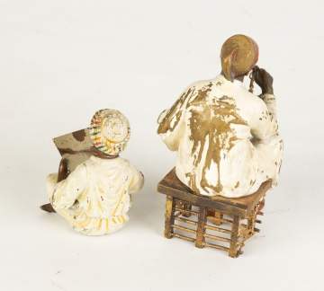 Two Austrian Cold Patinaed Bronze Seated Figures