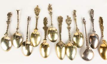 Twelve Early Dutch Silver Figural Spoons