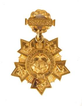 Tiffany and Co. 24K Gold Medal, "Faithful Service"