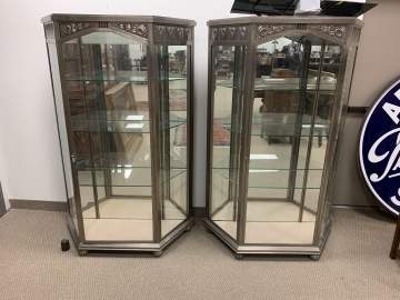 Art Deco Hammered Steel Cabinets