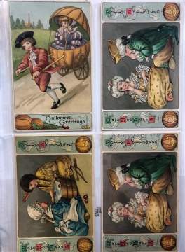 Collection of 80 Vintage Halloween Postcards