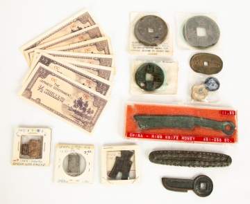 Various Asian Coins, Currency and Artifacts