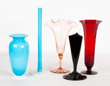 Five Steuben Vases
