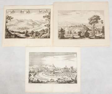 (3) 17th Century German Landscapes with Place  Names