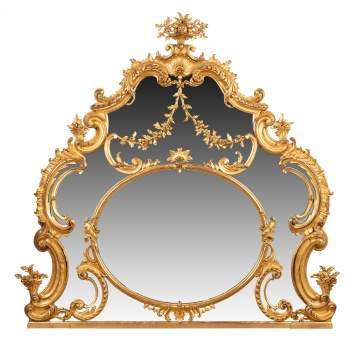 French Giltwood Over-Mantle Mirror