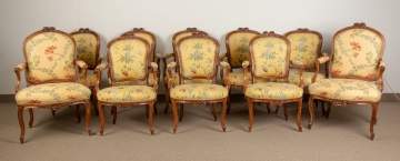 Ten French Louis XV Dining Chairs