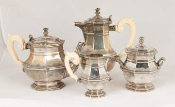 French Puiforcat Silver Coffee & Tea Set