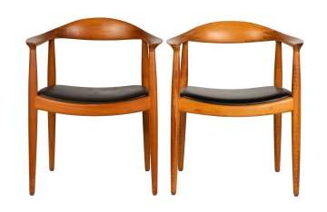 Two Hans Wegner, "The Round/Classic Chair", No 501